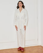 Macacão Michael Manga Longa Linho Off White