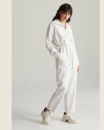 Macacão Michael Manga Longa de Linho Off White