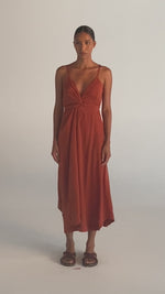 Vestido Juno Seda Canela