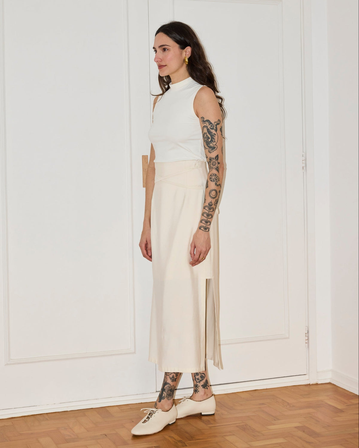 Saia Imperatriz Tencel Off White