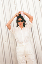 Camisa Miguel Linho Manga Curta Off White