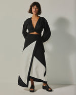 Blusa Gaia Manga Longa Linho Preto