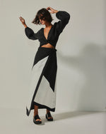 Blusa Gaia Manga Longa Linho Preto