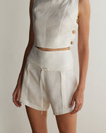 Shorts Laço Linho Off White