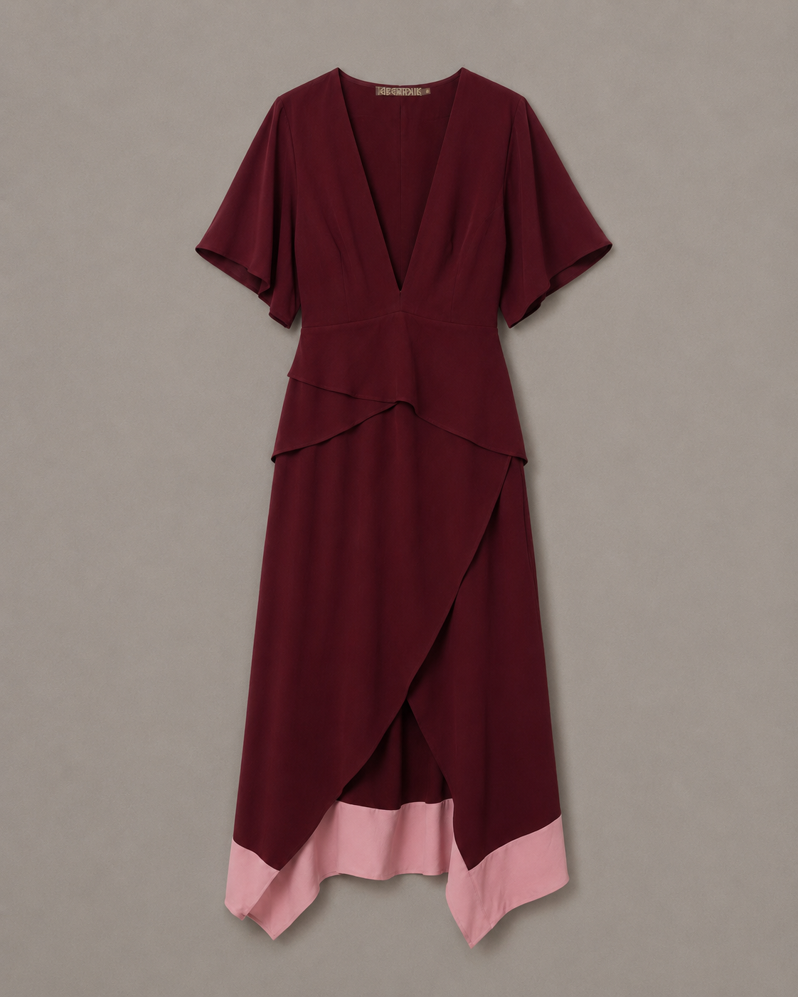 Vestido Cinema de Seda Vinho