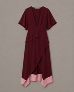 Vestido Cinema de Seda Vinho