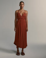 Vestido Juno Seda Canela