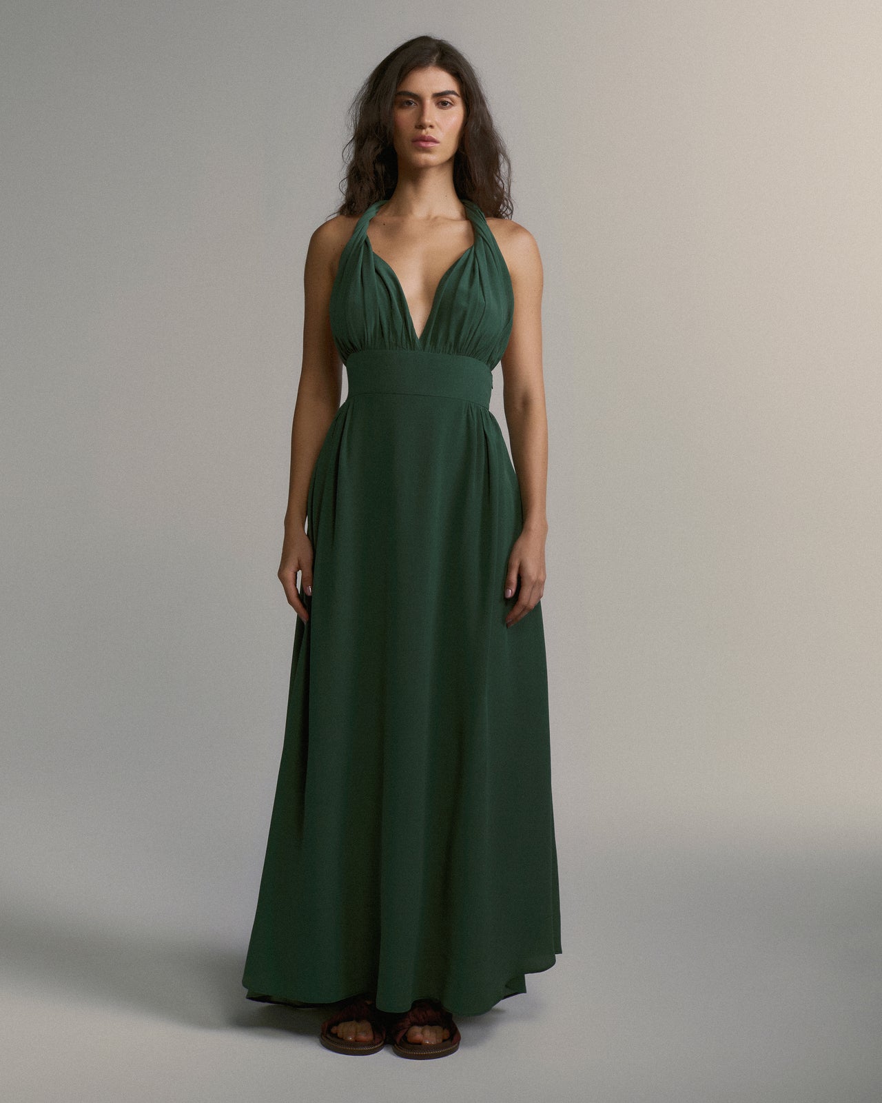 Vestido Amanda De Seda Verde
