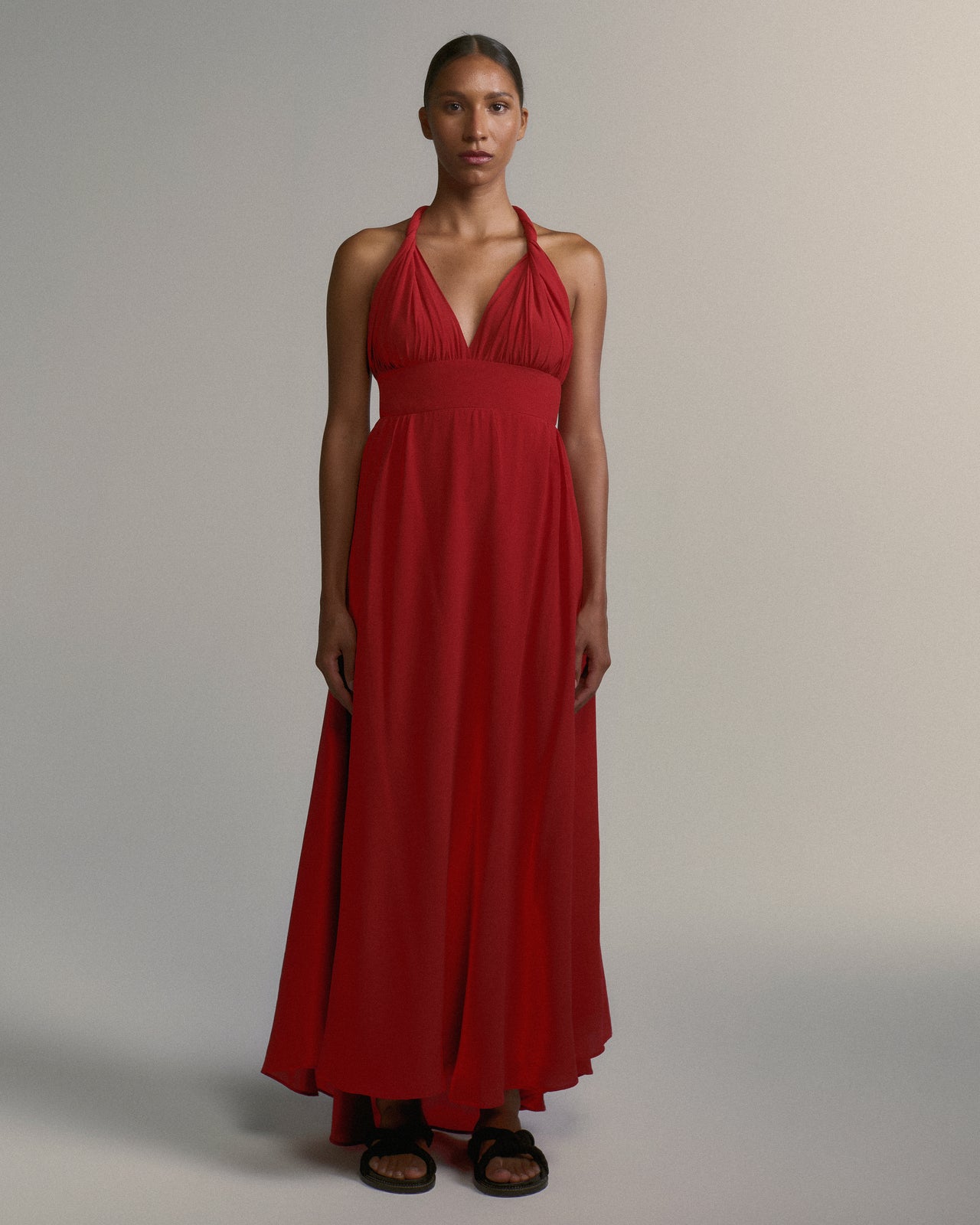 Vestido Amanda De Seda Novo Vermelho