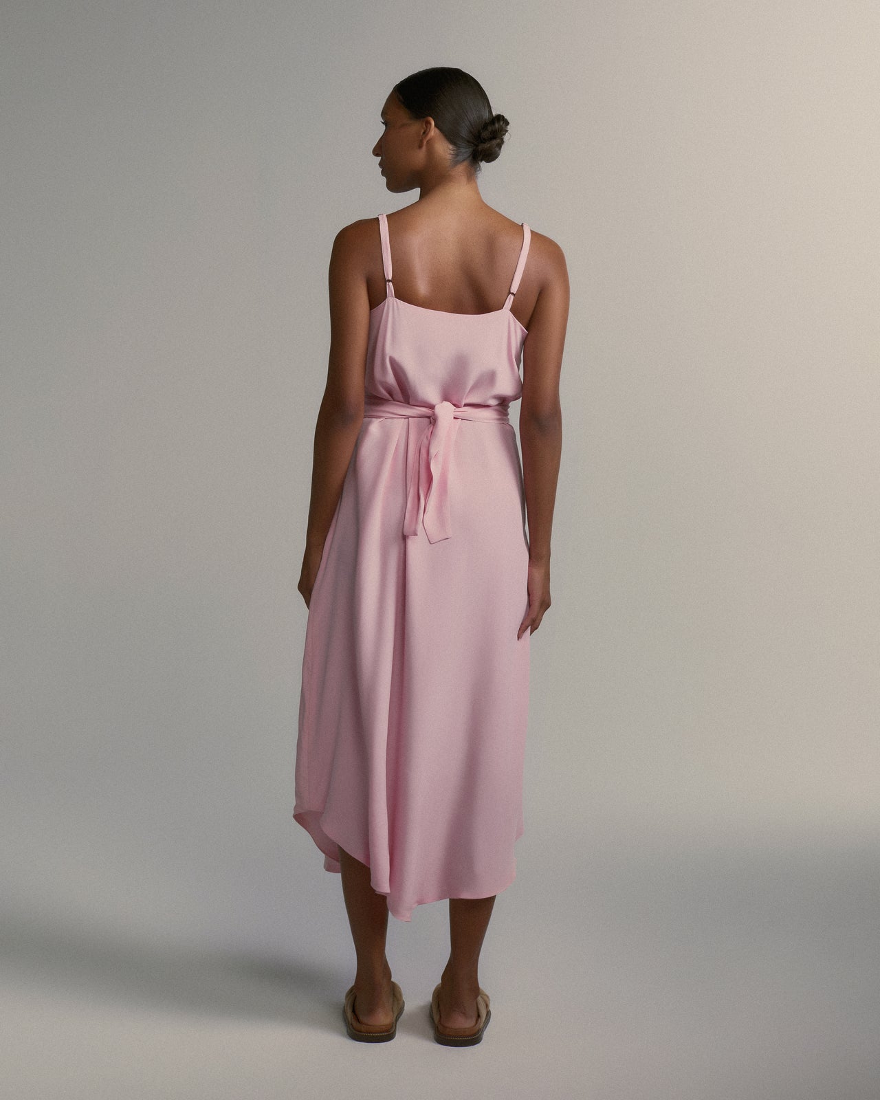 Vestido Juno Seda Rosa
