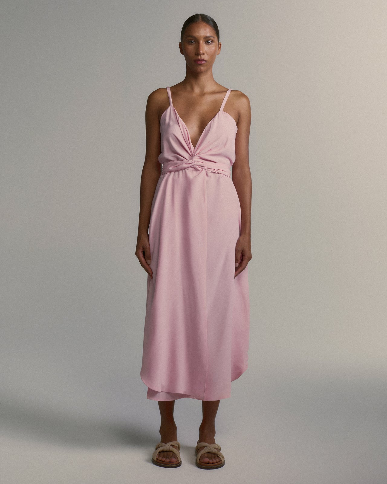 Vestido Juno Seda Rosa