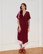 Vestido Cinema Seda Vinho