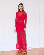 Vestido Belmonte Manga Longa Vermelho