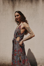 Vestido Vazado Longo Jacquard
