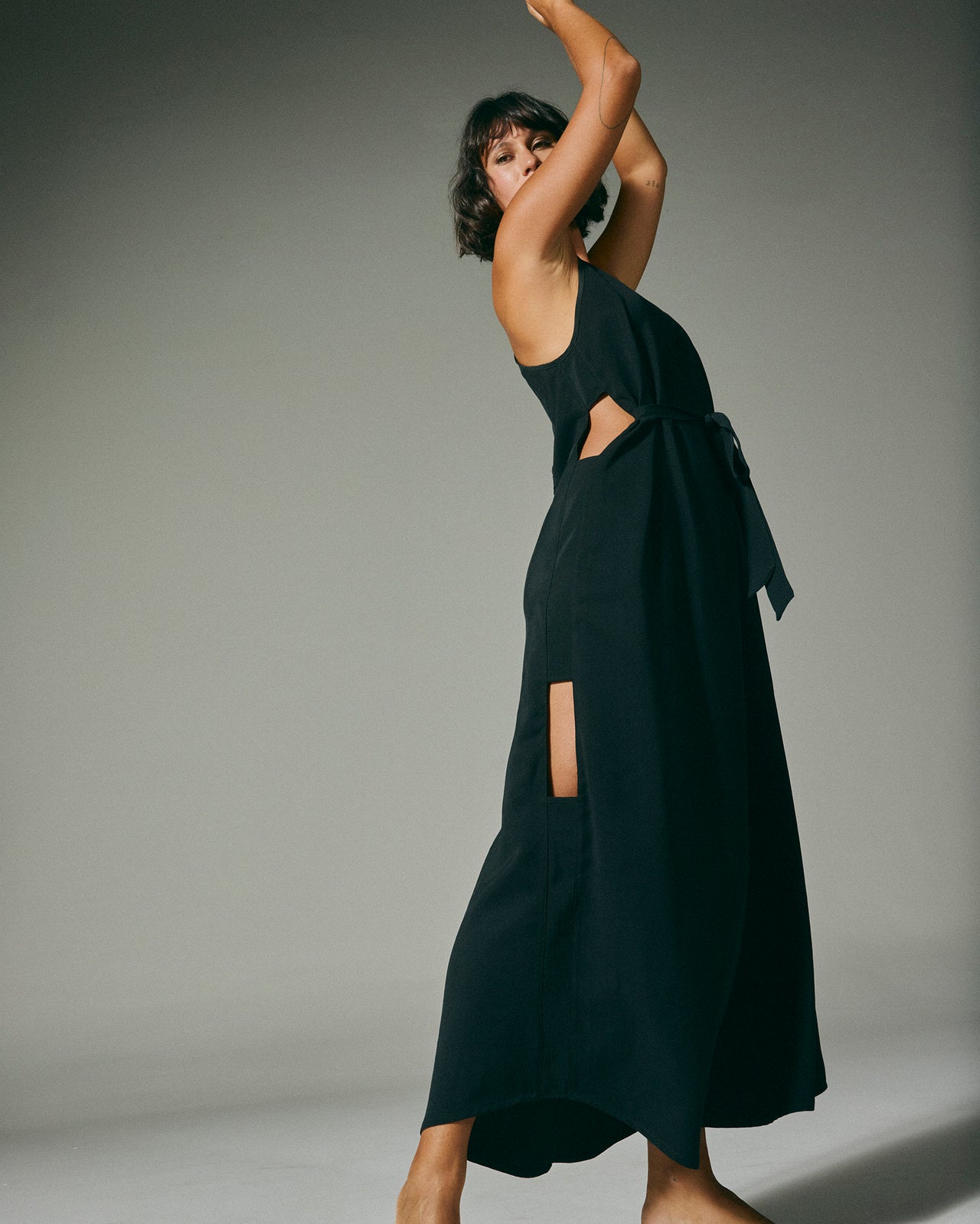 Vestido Vazado Longo de Liocel