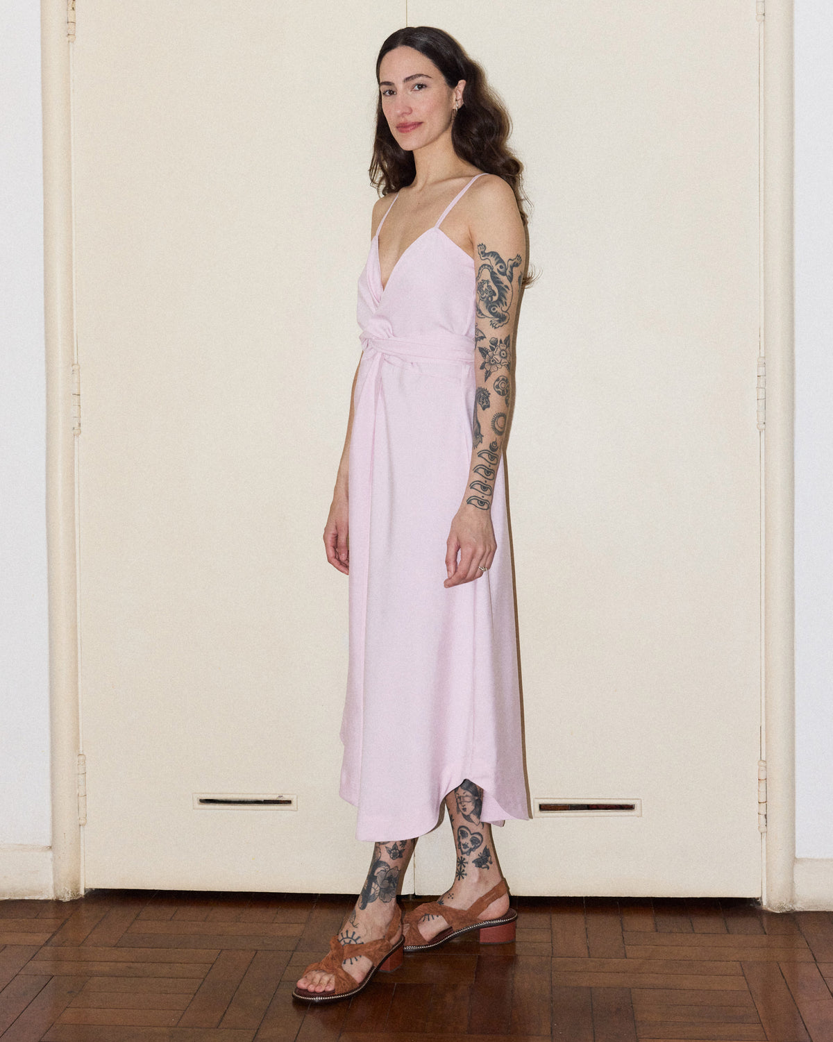 Vestido Juno Tencel Rosa