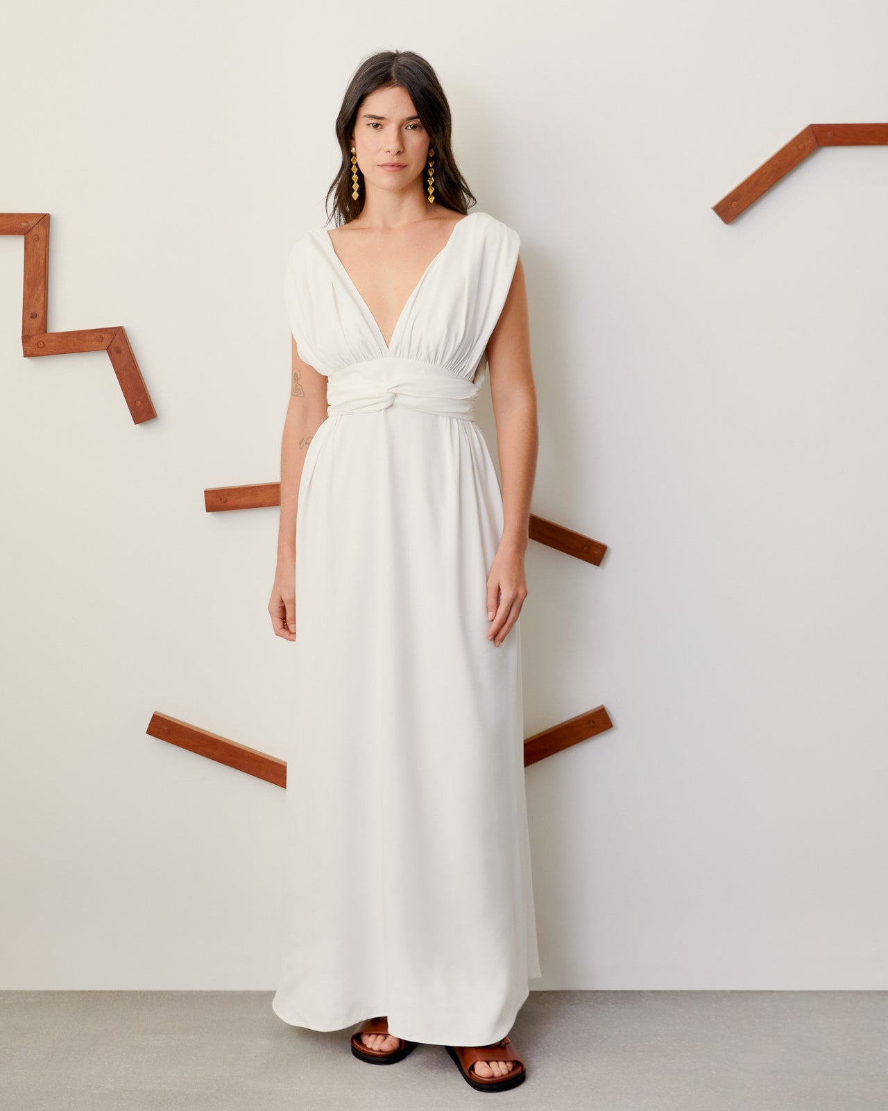 Vestido Amanda De Seda Off White