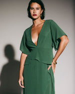 Vestido Cinema De Seda Verde